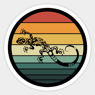 Retro 80s Tropical Sun Vaporwave Summer Curly Lizard Sticker